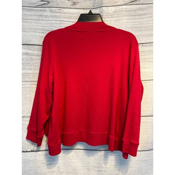 Rafaella Petite Red Open-Front Cardigan Sweater Size MP - Picture 3 of 3